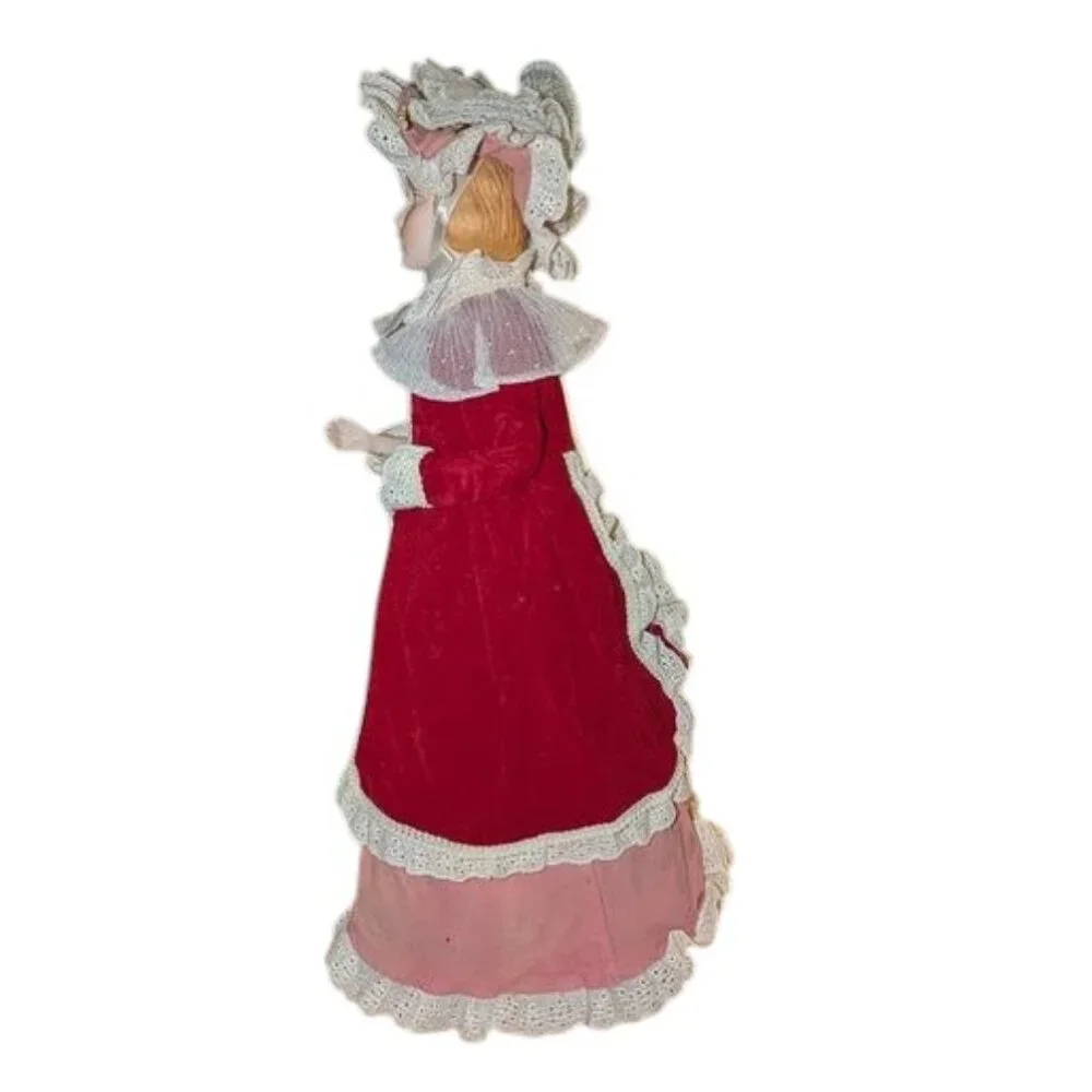 Vintage Victorian Elegant Lady Dickens Christmas Carol Porcelain Tree Topper